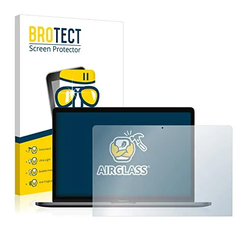BROTECT Schutzglas Folie für Apple MacBook Pro 15" 2018 Panzer Schutzfolie Glas [Extrem Kratzfest 9H, Anti-Fingerprint, Ultra-Transparent]