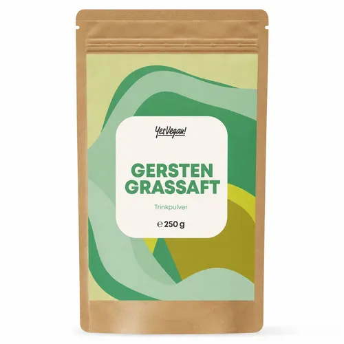Yes Vegan® Gerstengrassaft Pulver - 100% natürlich - Bio Gerstengrassaft Pulver, ideal für Smoothies und zur Unterstützung einer pflanzlichen Ernährung.