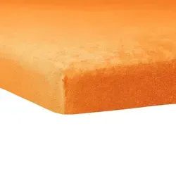 Traumschlaf Flausch Biber Topper Spannbettlaken 180x200 cm - 200x200 cm | orange - orange