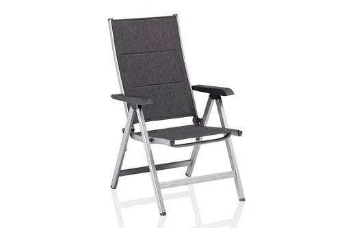 KETTLER BasicPlus Padded Multipositionssessel - Gartenstuhl mit verstellbarer Rückenlehne, integrierter Polsterung für hohen Sitzkomfort und pflegeleichtem, wetterfestem Material.