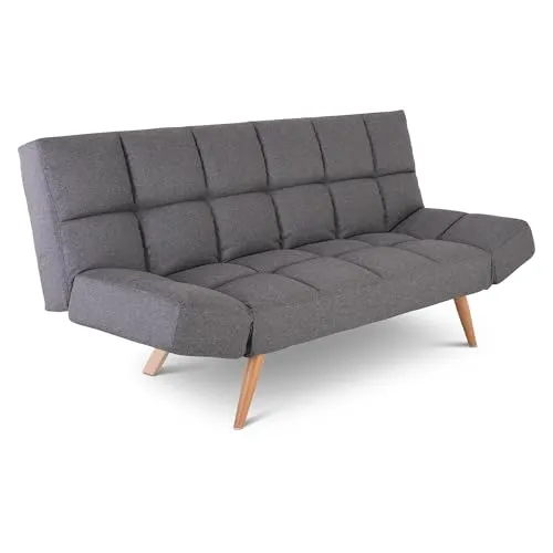 Raburg Schlafsofa Yara, 2-Sitzer mit Klappfunktion - Sofas & Couches – Vielseitiges 2-in-1 Schlafsofa in Dunkelgrau, mit verstellbaren Armlehnen und einfacher Klappmechanik für schnellen Wechsel vom Sofa zum Bett.