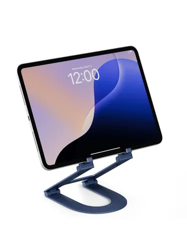 Twelve South Curve Mini - Coastal blue - Faltbarer Tablet-Ständer für Tablets, ergonomisch mit verstellbaren Höhen bis 15 cm. Ideal für komfortables Arbeiten und Entspannen unterwegs, stabil und platzsparend für Reisen.