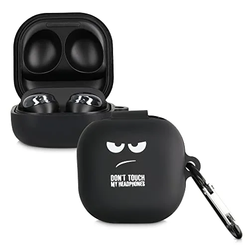 kwmobile Hülle kompatibel mit Samsung Galaxy Buds 2 Pro/Buds 2 / Buds Live Hülle - Silikon Kopfhörer Schutzhülle Case Cover Weiß Schwarz Schwarz