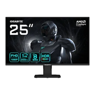 Gigabyte GS25F2 25" FHD Gaming-Monitor - Gaming-Monitor mit 200Hz Bildwiederholrate und 1ms Reaktionszeit, ideal für flüssiges Gameplay und beeindruckende Farben dank HDR 10.