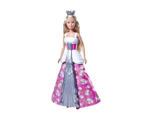 Simba 105733655 - Steffi Love Puppe Wedding Magic mit 2-in-1 Kleid - Puppe Steffi (29 cm) mit wechselndem Hochzeitskleid (weiß-silbern) und Prinzessinnen-Kleid (rosa) für Kinder ab 3 Jahre