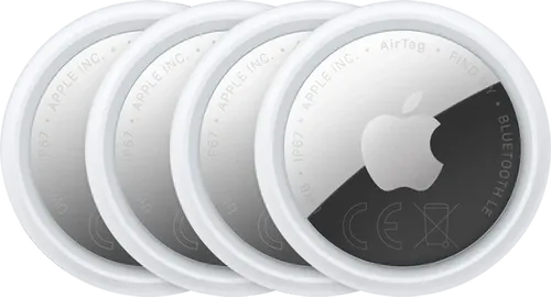 APPLE AirTag (2. Gen.) 4er Pack – Smarte Tracker für Schlüssel & Rucksack - Entdecke die neue Generation der AirTags mit lautem Lautsprecher und erweiterter Reichweite. Verfolge deine wichtigsten Gegenstände einfach und sicher mit der „Wo ist?“ App.