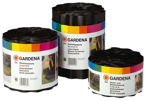GARDENA Beeteinfassung 00534-20 - Robuste Beeteinfassung für einen klaren Gartenlook, ideal zur Abgrenzung von Beeten und Wegen.