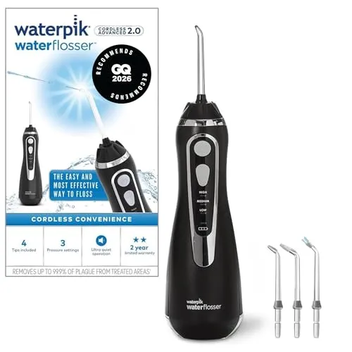 Waterpik WP-582 - Kabellose Munddusche für unterwegs, wasserdicht und ideal für die Dusche, fördert gesundes Zahnfleisch