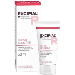 Excipial® Repair sensitive Handcreme - Intensive Handpflege für empfindliche Haut, ohne Duftstoffe. Stärkt die Hautbarriere und versorgt die Hände mit Feuchtigkeit.
