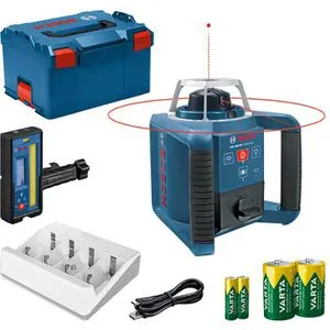 Bosch Rotationslaser GRL 300HV - Messgerät mit rotem 360° Laser, Arbeitsbereich bis 300m, schnelle Selbstnivellierung und hohe Genauigkeit für präzise Anwendungen.