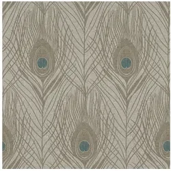 Profhome Vliestapete 369716-GU Natur Tapete Federn matt braun grau blau 5,33 m2, leicht strukturiert, matt, (1 Rolle, 5,33 qm), Vliestapete in grau braun|grau 0.53 m x 10.05 m