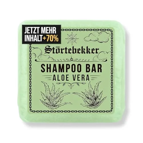 Störtebekker® Premium Shampoo Bar Aloe Vera - Festes Shampoo Herren & Damen - 3in1 Duschseife Männer für Haare, Kopfhaut & Bart - Feuchtigkeitsshampoo - vegan, handgefertig - 100g