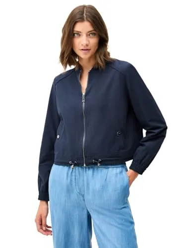 CECIL Damen B212725 Kurzer Blouson in Urban Navy Blue, XXL - Funktionsjacke mit leichtem Material, Stehkragen und praktischem Tunnelzug am Saum für optimalen Sitz und Stil.