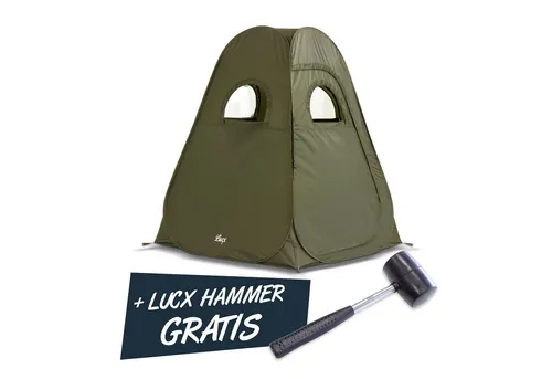 Lucx Angelzelt Pop Up - Kompaktes Jägerzelt für 1 Person - Zelt für 1 Person, ideal für Angeln und Outdoor-Aktivitäten, mit robustem Stahlgestänge und schneller Pop-Up-Aufbau. Wasserdicht bis 5000 mm – perfekt für jedes Wetter!