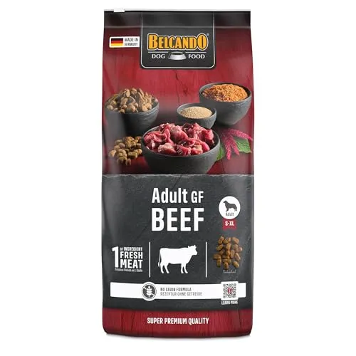 Belcando Adult GF Beef Trockenfutter für Hunde | 12,5 kg - Getreidefreies und glutenfreies Trockenfutter für adulte Hunde, mit hochwertigem Rind als Hauptzutat. Ideal für alle Hundegrößen und in Deutschland hergestellt.