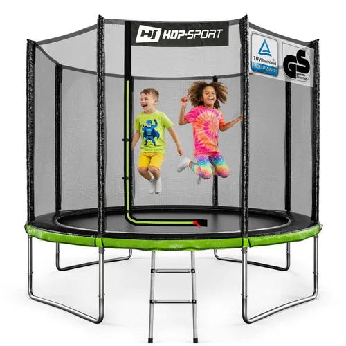 Hop-Sport Trampolin Outdoor 305 cm - Sicheres Gartentrampolin mit Sicherheitsnetz und Leiter - Ideal für die ganze Familie: 305 cm Trampolin mit stabiler Rahmenkonstruktion, gepolsterten Pfosten und wetterfestem Design. Genießen Sie sichere Sprünge und unvergesslichen Spaß im Garten!