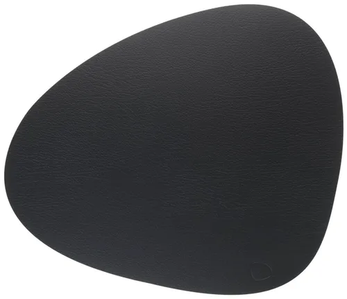 Lind DNA Tischset tableMAT Curve L Bull schwarz (37x44cm) - Platzsets aus recyceltem Leder, nachhaltig und leicht zu reinigen. Die dekorative Curve-Form ist ein echter Hingucker und ideal für stilvolle Tischdekoration.