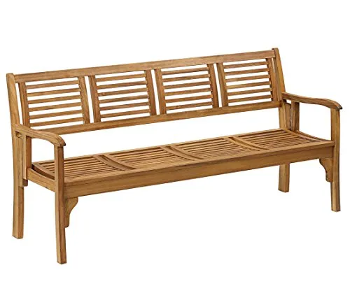 Dehner Klappbank Douglas, 4-Sitzer aus FSC®-Akazienholz - Gartenmöbel-Set mit klappbarer Sitzfläche für bis zu 4 Personen, ideal für flexible Nutzung im Garten und sorgt für einladende Atmosphäre.