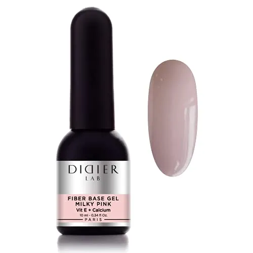 DidierLab - Premium Smart Fiberglas Gel Base Milky Pink - Nagelhärter - UV Nagellack - Gel Nagellack für Nagelschutz - Gel Nail Polish für beschädigte Nägel - UV Gel für Nägel -UV Lack für Maniküre
