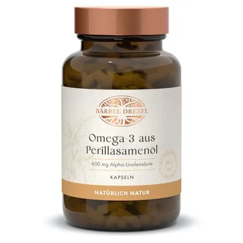 Omega 3 VEGAN – Omega 3 Kapseln Hochdosiert (75 Stk) Premium Pflanzen Öl aus Perilla Samen, Alternative zu Fischöl, Essentielle Fettsäuren Naturheilkunde BÄRBEL DREXEL®