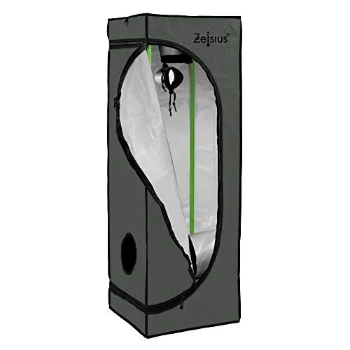 Zelsius Growzelt MyHomeGrow | Indoor Pflanzenzelt 40x40x120 cm - Zuchtzelte für Hydrokulturen, ideal für Indoor-Anbau von Pflanzen, lichtundurchlässig und mit hochreflektierender Innenbeschichtung für optimales Wachstum.