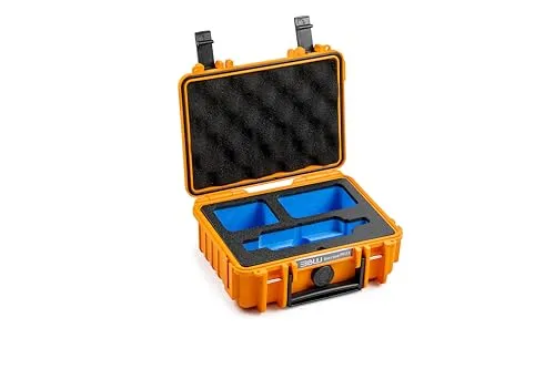 B&W Transportkoffer Outdoor für Insta360 X3 - Type 500 Orange - Schutzgehäuse für Actionkameras, wasserdicht nach IP67, staubdicht und bruchsicher - ideal für Outdoor-Abenteuer und sicheren Transport deiner Kamera.