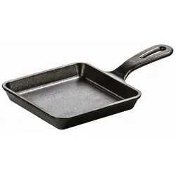 Lodge quadratische Bratpfanne aus Gusseisen 13 cm - Schwarz - Pfanne aus Gusseisen, ideal für kleine Gerichte und Tapas. Langlebig, robust und energiesparend, geeignet für alle Wärmequellen und leicht zu reinigen.