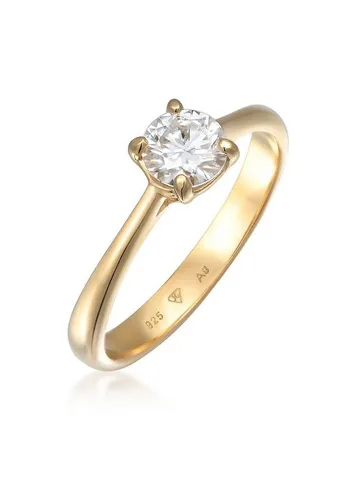 Elli Premium Fingerring Moissanite Solitär Verlobungsring 925 Silber - Trauringe aus 925 Sterling Silber, handgefertigt und glänzend, ideal als Verlobungsring für besondere Anlässe.