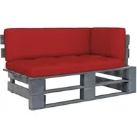 vidaXL Outdoor-Ecksofa Paletten Kiefernholz Grau - Elegantes Paletten-Ecksofa aus imprägniertem Kiefernholz, ideal für entspannte Stunden im Freien. Mit robustem Design und komfortablen Kissen für deine Terrasse oder den Garten.
