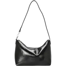 Seidenfelt Delary Schultertasche 20 cm - Schwarz - Handtasche mit elegantem Reißverschluss und abnehmbarem Schultergurt, ideal für modebewusste Frauen. Hochwertiges Material sorgt für stilvolle Optik und Langlebigkeit.