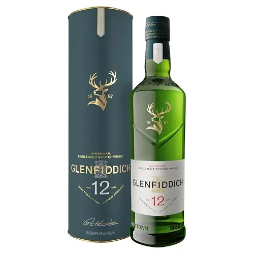Glenfiddich 12 Jahre Single Malt Scotch Whisky - 70cl, süßer und fruchtiger Geschmack mit cremigem Butterscotch, perfekt für Whisky-Einsteiger