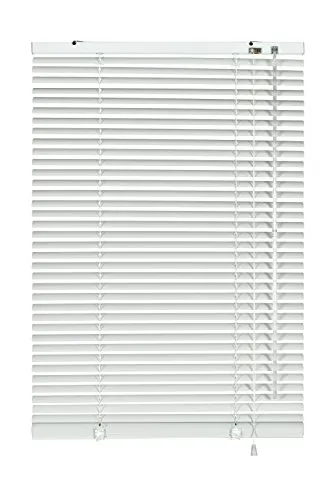 GARDINIA Alu-Jalousie 140 x 175 cm, Weiß - Hochwertige Aluminium-Jalousie für Sicht- und Lichtschutz, ideal für Wohn- und Büroräume. Stufenlos verstellbar, inklusive Montagezubehör für Wand- oder Deckenmontage.