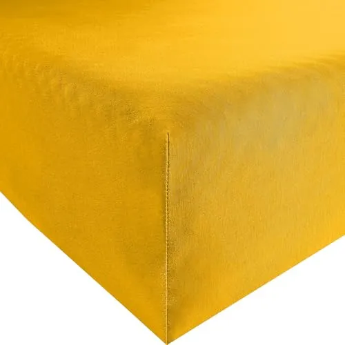 REDBEST Spannbettlaken Denver Elasthan-Jersey-Stretch gelb 140x200 cm - 160x200 cm - Entdecken Sie das REDBEST Spannbettlaken Denver: besonders weich und anschmiegsam, ideal für Matratzenhöhen bis 25 cm. Bügelfrei und mit hochwertigem Rundumgummi für perfekten Sitz.