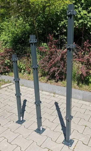 Peddy Shield Eckpfosten 110 cm - Anthrazit - Zaunpfosten für Ein- und Doppelstabmatten, UV-beständig und verzinkt, ideal für langlebige Zaunanlagen.