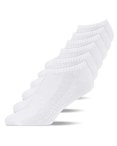 Snocks Sneaker Socken Herren und Damen - 6 Paar Bio-Baumwolle in Weiß - Sportsocken aus 80% Bio-Baumwolle, atmungsaktiv und perfekt für Sport und Alltag. Mit Anti-Loch-Garantie und kostenlosem Rückversand.