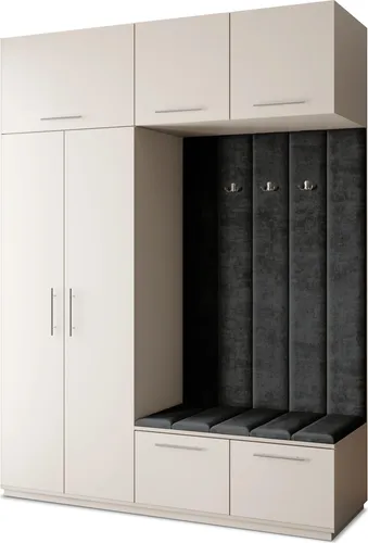 Masseno Garderobe-Set REMA 180/240/60 cm – Modern und Elegant - Praktisches Garderobe-Set für Ihren Eingangsbereich: Maximale Funktionalität und stilvolles Design in Kaschmir. Ideal für Jacken, Schuhe und Accessoires – für ein ordentliches Zuhause!