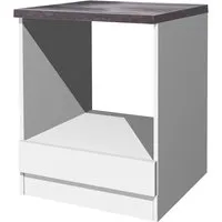 Flex-Well Herdumbauschrank Lucca 60 cm - zeitloses Design in Weiß mit robuster Caledonia-Arbeitsplatte, ideal für moderne Küchen