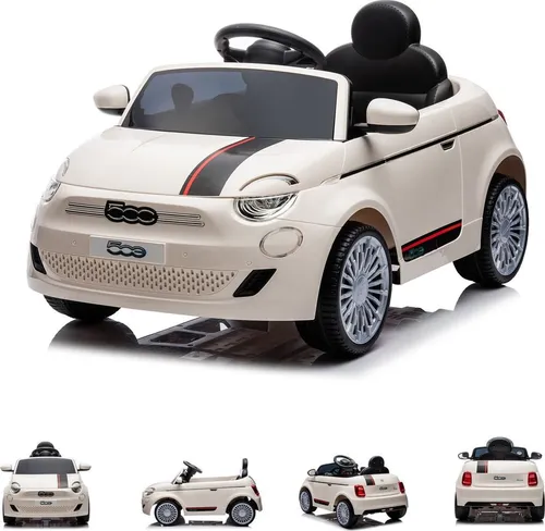 Chipolino Kinder Elektroauto Fiat 500 mit Fernbedienung - Elektrofahrzeug lizenziert von Fiat, ideal für Kinder ab 3 Jahren. Mit 2,4 GHz Fernbedienung, Sicherheitsgurt und Musikfunktion für unvergesslichen Fahrspaß.