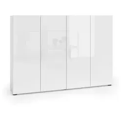 home24 Schuhschrank Weiß, 10 Fächer, erweiterbar - Schuhschrank aus Holzwerkstoff in elegantem Weiß, bietet Platz für ca. 20 Paar Schuhe und 8 verstellbare Fächer für individuelle Aufbewahrung. Ideal für moderne Garderoben!