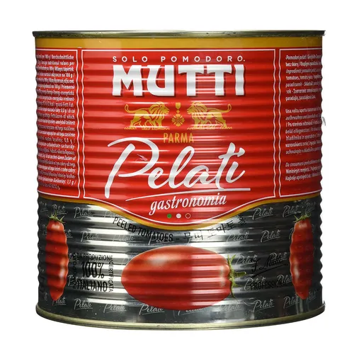 Mutti Pelati Schältomaten 2,5 kg - Hochwertige Tomaten in praktischer Dose - Trockenfrüchte & -gemüse, ideal für Saucen und Suppen, 100% natürliche Zutaten ohne Zusatzstoffe.