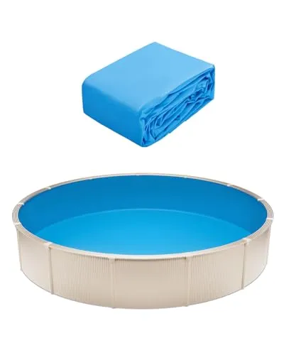 VEVOR Innenfolie Poolfolie φ550x147cm - Poolzubehör mit reißfester Vinyl-Innenfolie in Premiumqualität, ideal für runde Schwimmbecken bis 18 Fuß, langlebig und widerstandsfähig.