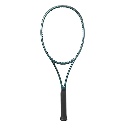 Wilson Tennisschläger Blade 98 16X19 v9 grün L2 - Turnierschläger in RACING GREEN, unbesaitet mit 16/19 Besaitungsbild. Ideal für ambitionierte Spieler, die Leistung und Kontrolle suchen. Leicht und gut ausbalanciert für optimale Handhabung.