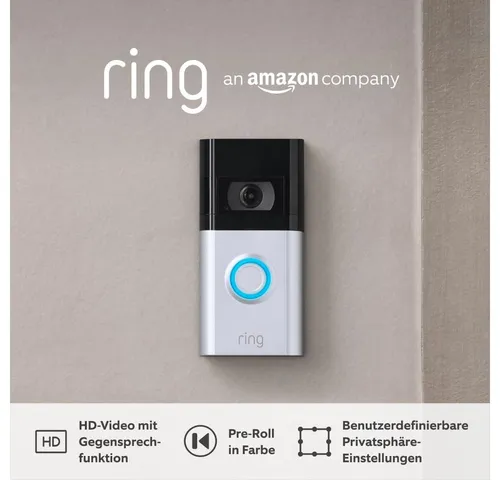 Ring Smart Home Türklingel Videotürklingel 4 Akku - Haus-Alarmanlagen, mit hochauflösender Kamera für klare Videoüberwachung und benutzerfreundlicher App-Steuerung.
