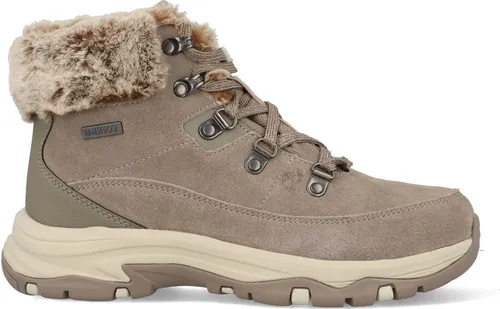 Skechers Trego Snow Worries Damen Tex Stiefelette Mushroom EU 41 - Wanderschuhe mit Veloursleder-Obermaterial und 100% wasserdichtem Fleecefutter für warmen, trockenen Komfort bei winterlichen Abenteuern.