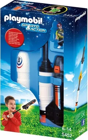 PLAYMOBIL 5452 Power Rockets - Spielzeugraketen für drinnen und draußen, ideal für actionreiche Abenteuer. Empfohlen ab 6 Jahren, fördert kreatives Spielen und Teamarbeit.