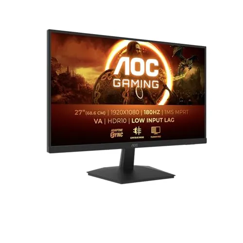 AOC Gaming 27G15N - 27 Zoll Full HD Monitor - Gaming Monitor mit 180 Hz, 1 ms Reaktionszeit und Adaptive Sync für ruckelfreies Spielen. Ideal für Gamer, die Wert auf hohe Bildqualität und schnellen Reaktionszeiten legen.