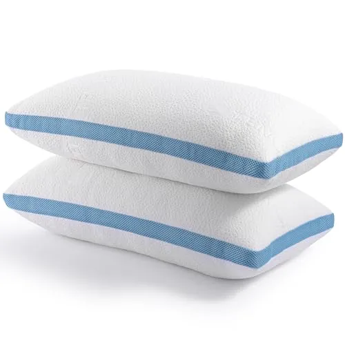 Hiimgo Kopfkissen 40x80 cm (2er Pack) – Höhenverstellbares Memory Foam Kissen - Individuell anpassbares Kopfkissen mit hochwertigem Memory Foam für optimalen Schlafkomfort. Waschbar bei 60°C, ideal für Allergiker und sorgt für erholsame Nächte.