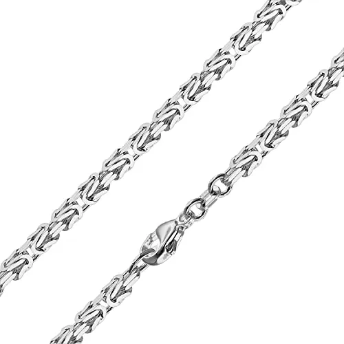 trendor Königskette Silber 925 - Zeitloser Halsschmuck für Damen und Herren - Elegante Silber-Kette aus hochwertigem 925 Sterling-Silber, 50 cm lang und 3,2 mm breit. Ideal für Anhänger, perfekt als Geschenk in einer stilvollen Schmuckbox.