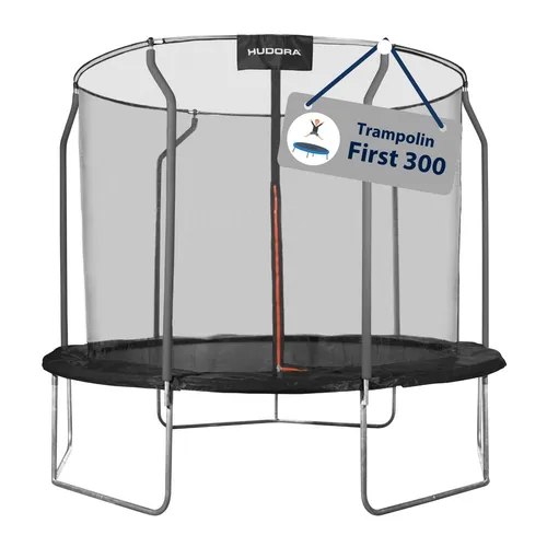 First Trampolin 300V, Fitnessgerät rund, 300 cm - Trampolin für Fitness und Spaß, belastbar bis 120 kg, ideal für das Training ab 6 Jahren.