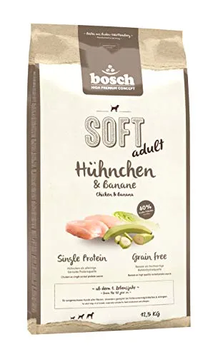 Bosch HPC SOFT Hühnchen Banane - 12,5 kg halbfeuchtes Hundefutter, getreidefrei und ideal für Allergiker mit hohem Hühneranteil